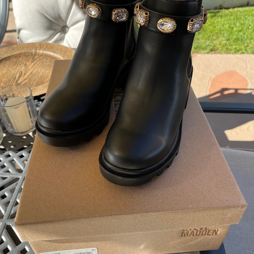 Womens Steve Madden Amulet Boots Black (Size 7)